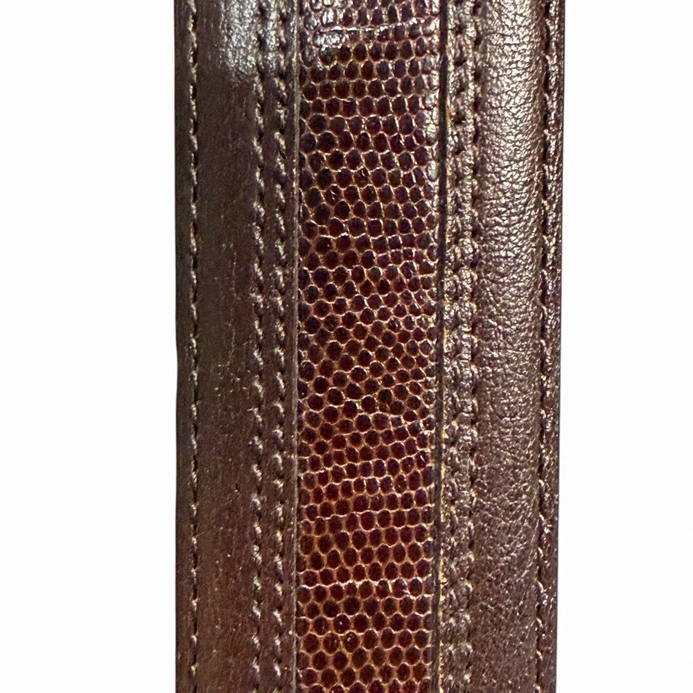 Donald J.Trump Signature Collection Mens Brown Leather Belt Brass Buckle Size 38